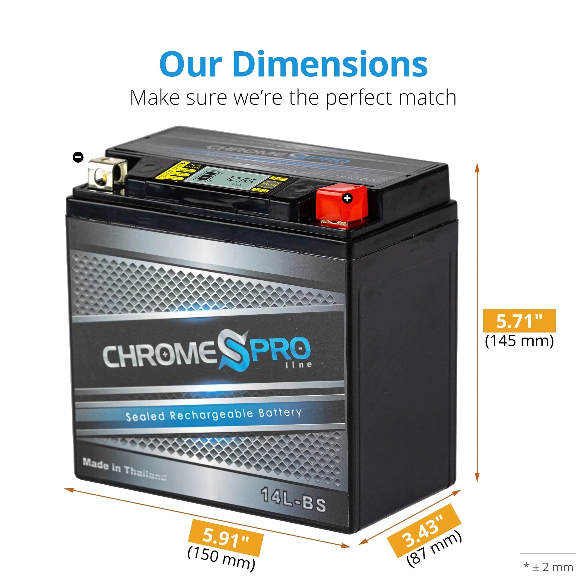 Chrome Pro Battery Ytx14l-bs (14l-bs 12volt, 14ah) iGel  Motorcycle Battery for Brp (can-am) 600cc Ryker (ace) Years (2019 - 2021)