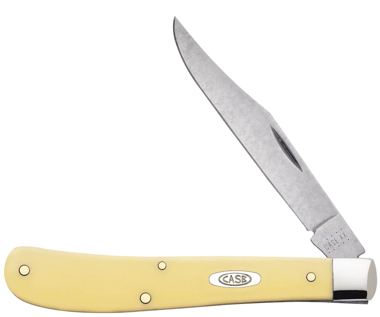 Case  Slimline Trapper Clip Blade Smooth Yellow Synthetic Handle - 00031
