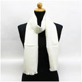 Pre-Owned Salvatore Ferragamo silk x wool stole white Gancini pattern  rank   ladies (Good)