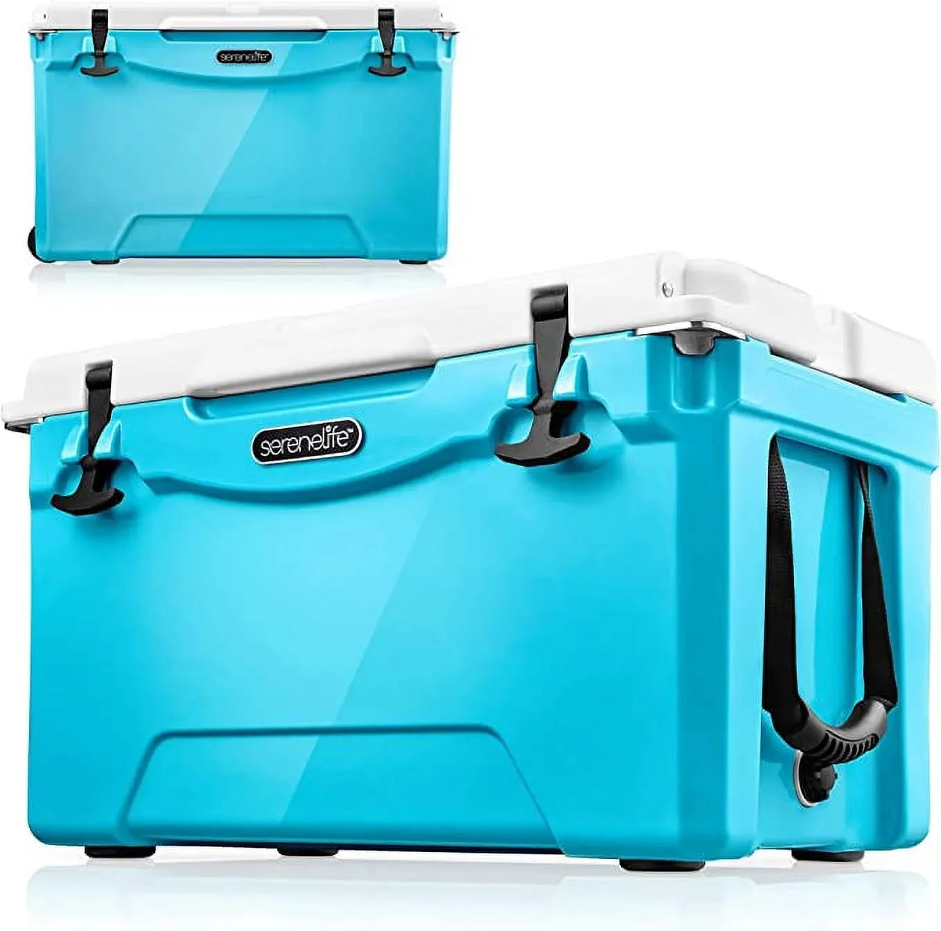 SereneLife 35-Quart Heavy Duty Portable Cooler Box Holds Up to 63 Cans, Keep Ice Up to 5 Days, Blue