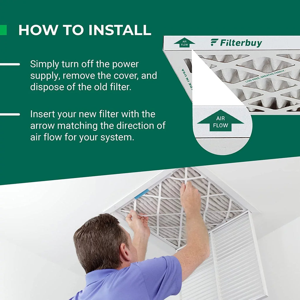 Filterbuy 20x25x4  8 Pleated   Furnace Air Filters (3-Pack)