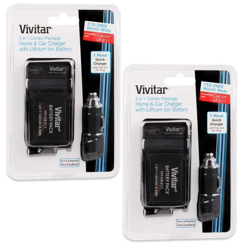 Vivitar (-CBE17-) Replacement Battery  -E17 Kit for  M3, M5 Rebel T6i
