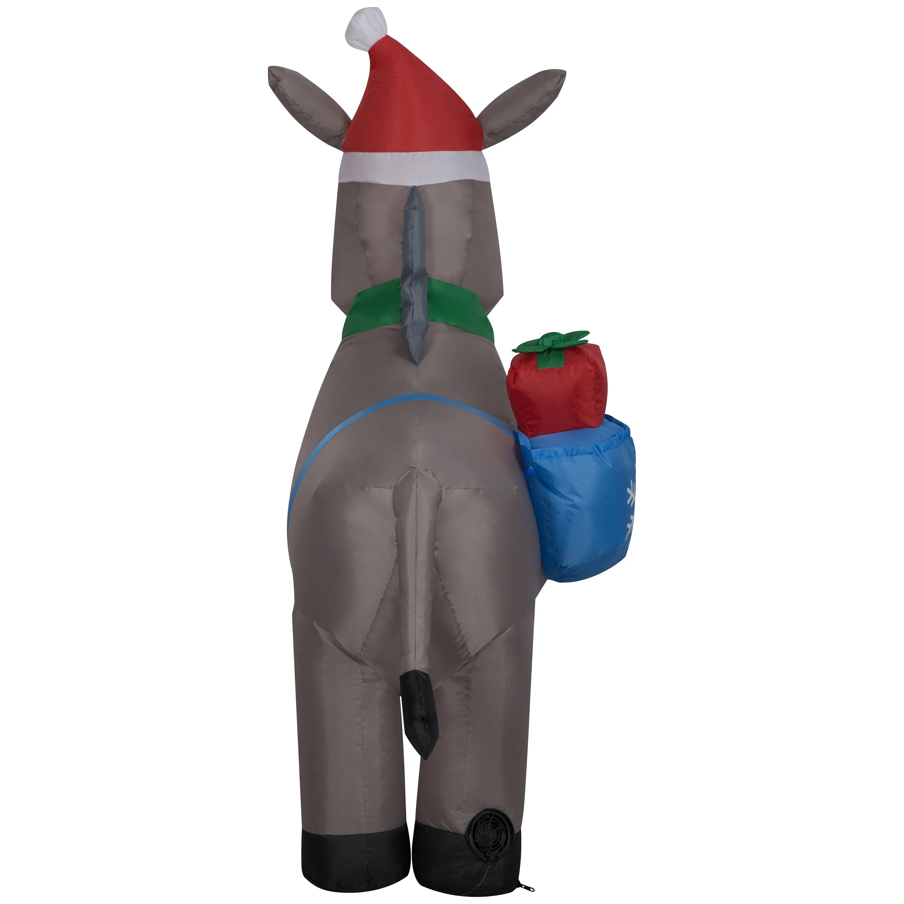 5' Gemmy Airblown Inflatable Christmas Donkey w/ Saddle Gift Bag Yard Decoration