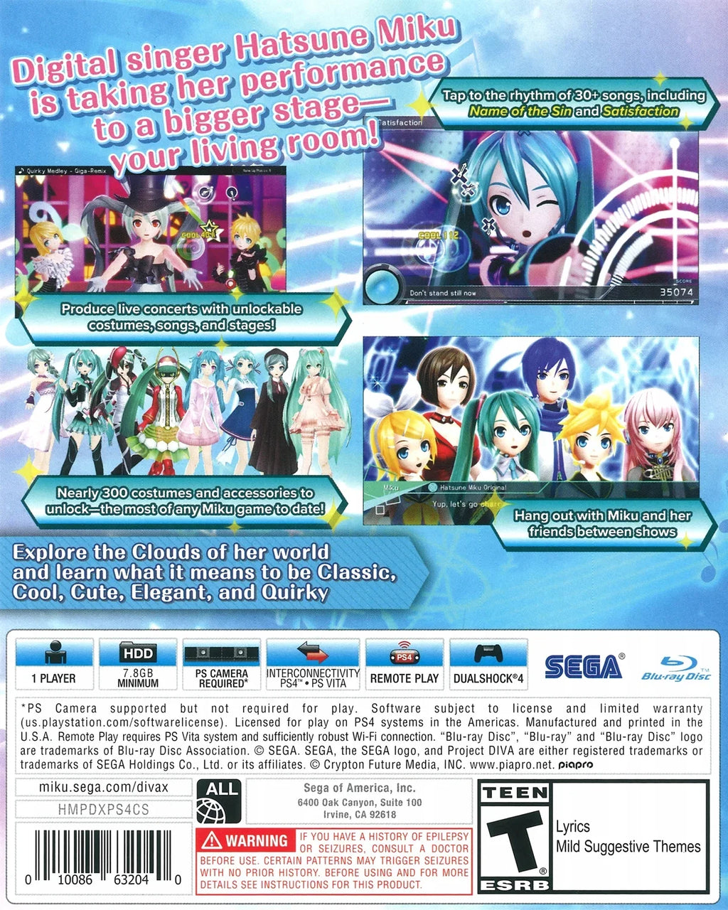 Hatsune Miku: Project Diva X, Sega, PlayStation 4, [Physical], 010086632040