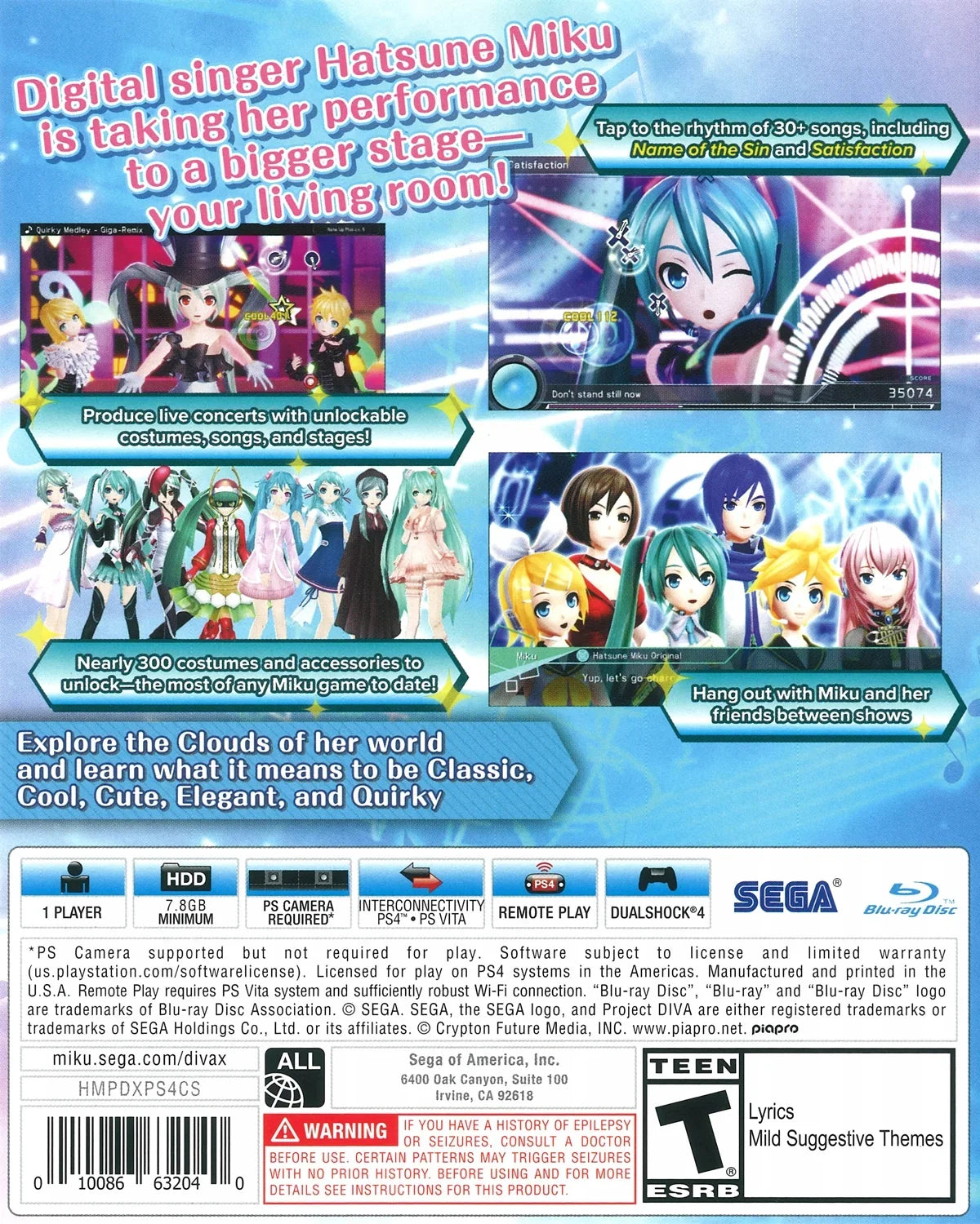 Hatsune Miku: Project Diva X, Sega, PlayStation 4, [Physical], 010086632040