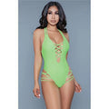 BeWicked  Womens 1977 Amaya Swimsuit, Lime - Extra Large