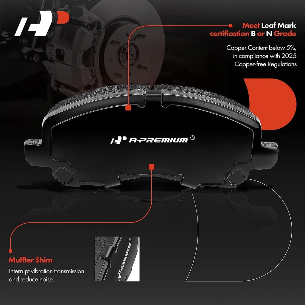 A-Premium 11.48 inch(292 mm) Rear Solid Disc Brake Rotors + Ceramic Pads Kit Compatible with Select Nissan Models - Altima 2002-2020, Juke 2011-2017, Maxima 2004-2008, Sentra 2007-2019, 6- Set