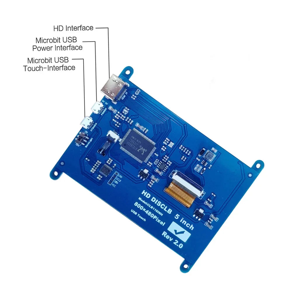 Andoer 5 Inch  Capacitive Touchscreen Display 800*480 Resolution Small Portable Monitor with   Interface Compatible with Raspberry Pi Tool