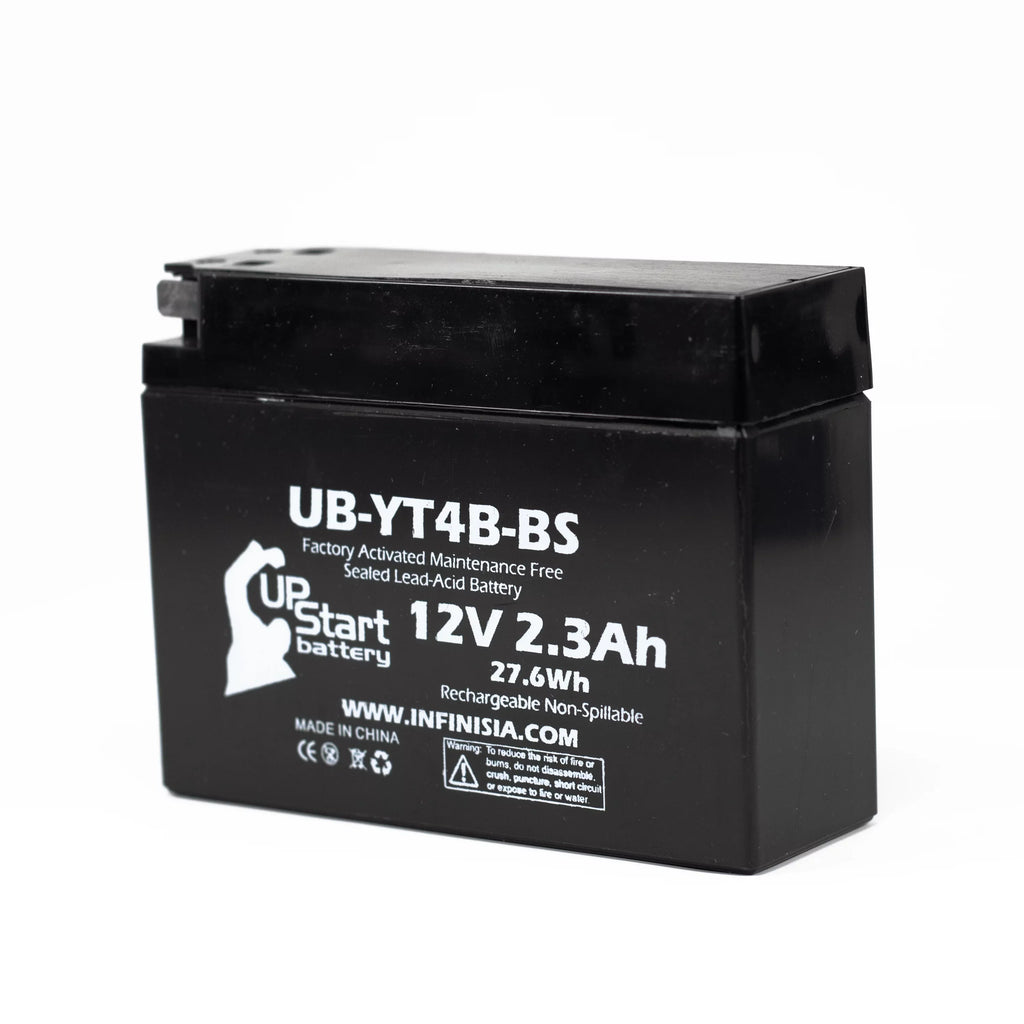 5-Pack UpStart Battery Replacement for 2005 Yamaha SR400 400CC Factory Activated, Maintenance Free, Motorcycle Battery - 12V, 2.3Ah, -YT4B-