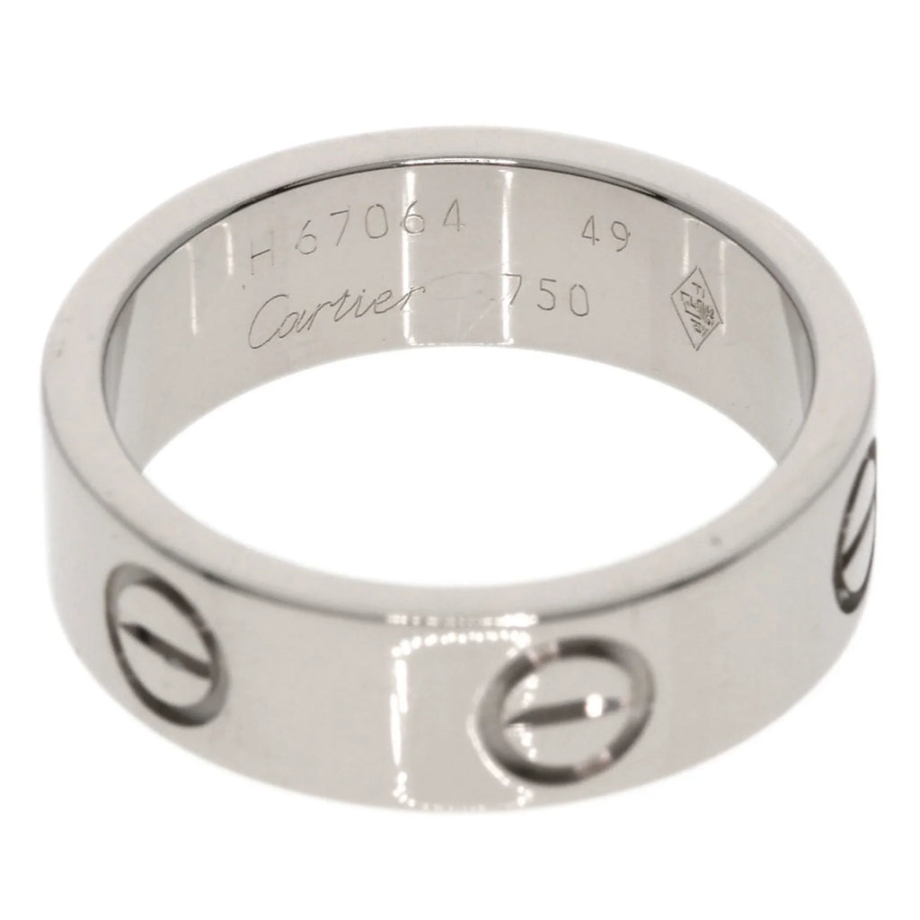 Pre-Owned Cartier Love Ring #49 Ring, K18 White Gold, Women's  (Good)