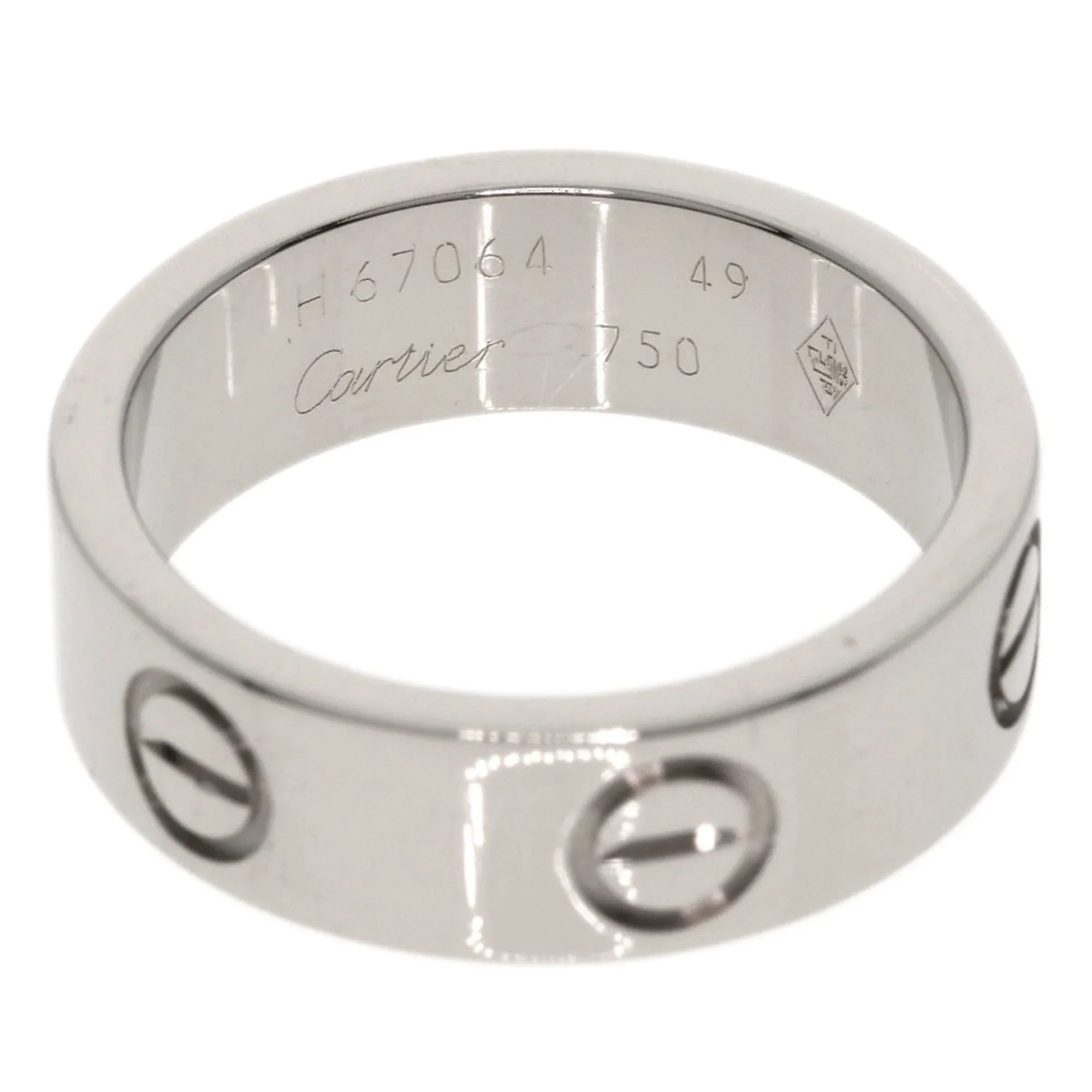 Pre-Owned Cartier Love Ring #49 Ring, K18 White Gold, Women's  (Good)