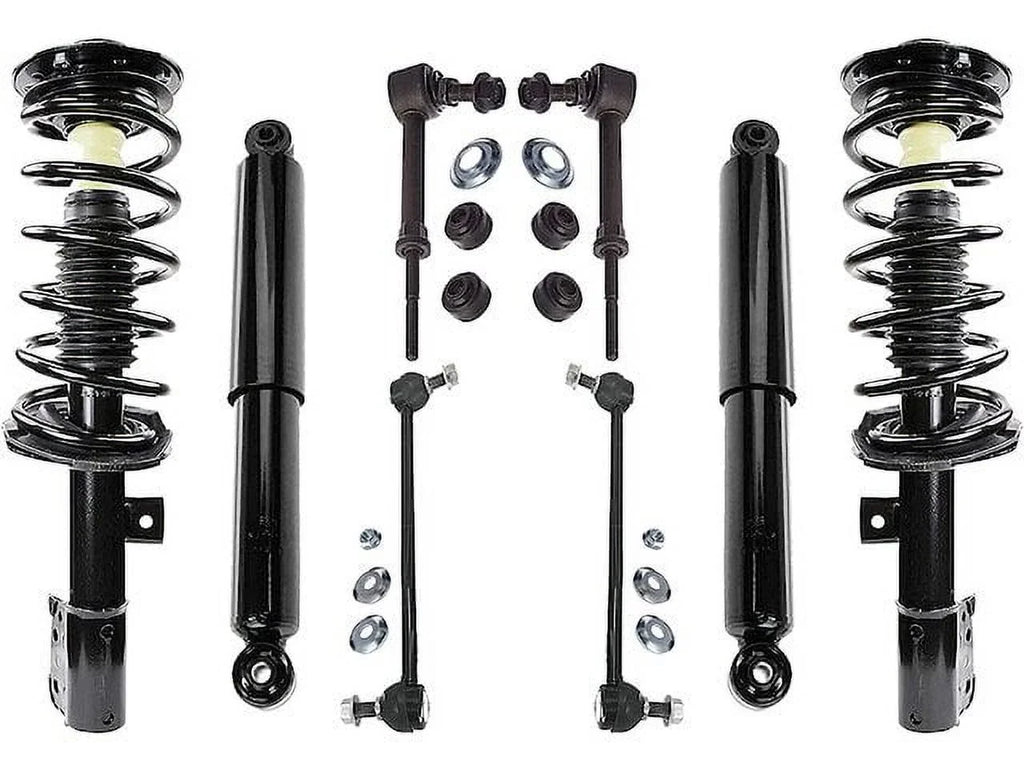 Front and Rear Shock Strut Coil Spring and Sway Bar Link Kit - 8 Piece - Compatible with 2008 - 2017 Chevy Equinox (Models without 19 Inch Wheels and Sport Suspension Only) 2009 2010 2011 2012