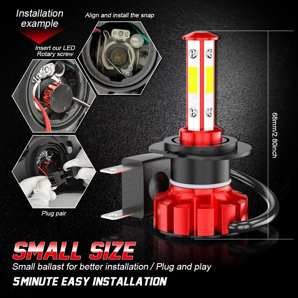 6X  High/Low 9005+H7 Headlight H8/H9 Fog Bulb Kit Fit for Mazda -7 2007-2009 2010 2011