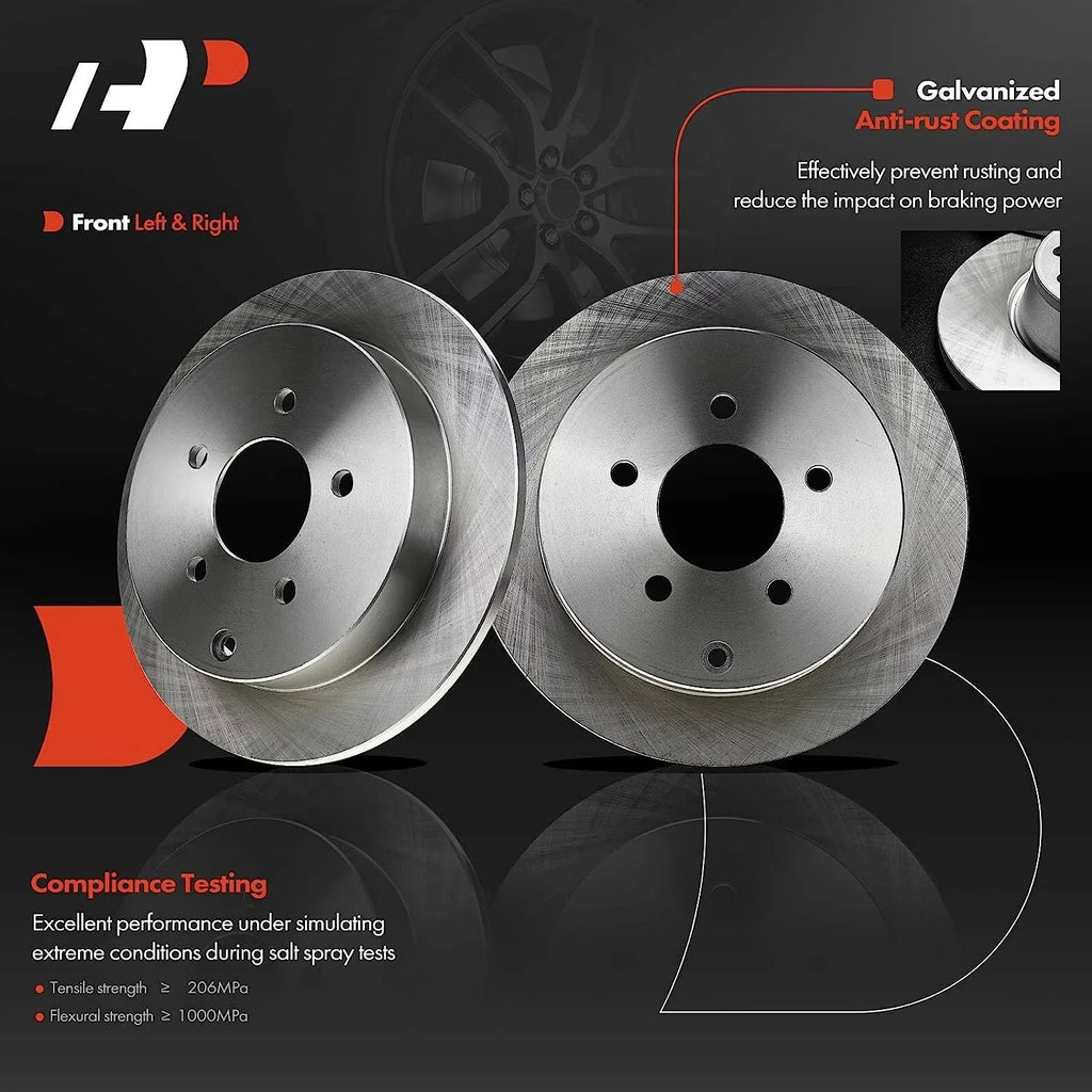 A-Premium 11.48 inch(292 mm) Rear Solid Disc Brake Rotors + Ceramic Pads Kit Compatible with Select Nissan Models - Altima 2002-2020, Juke 2011-2017, Maxima 2004-2008, Sentra 2007-2019, 6- Set