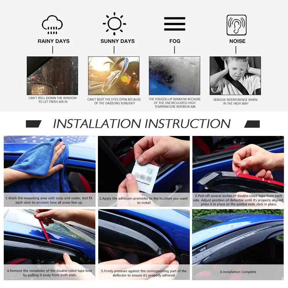 Ikon Motorsports Compatible with 14-23 Mitsubishi Mirage Hatchback Acrylic Window Visors Vent Windshield Deflector Rain Guard 4Pc Set Outside Mount 2014 2015 2016 2017 2018 2019 2020 2021
