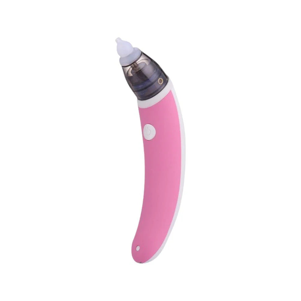 Electric Baby Nose Aspirator with Silicone Tip, Rose & White