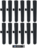 (12)  COL600- 24" Black 70V Commercial Column Wall Mount Array Speakers+Amp