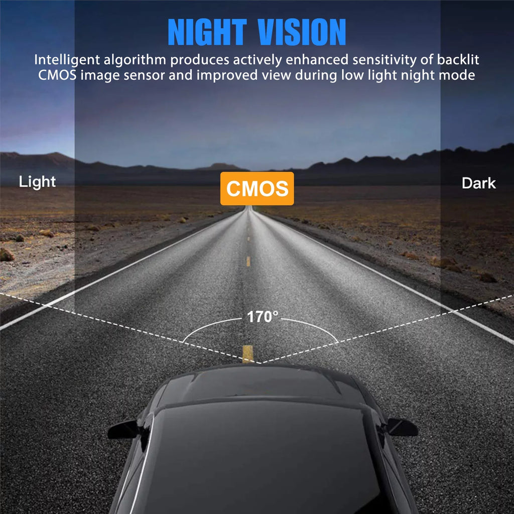 Wi-Fi Front and Rear Dual Dash Cam, EEEkit Car Dual Dash Cam with Night Vision, 170° and 140° Wide Angle, 3.16" Screen, Waterproof Car Driving Recorder Support Loop Recording, Parking Mode, G-Sensor