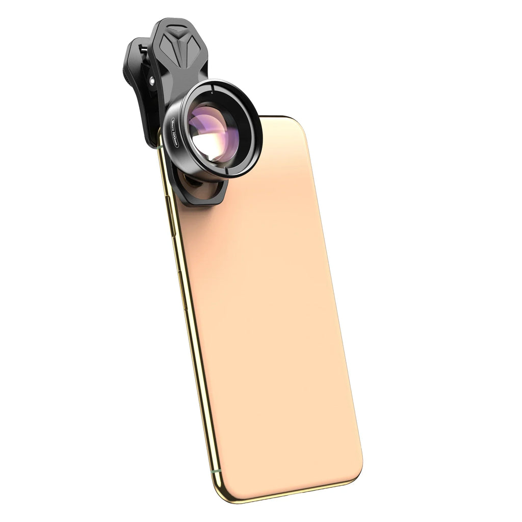 Aluminum Alloy 4K  Detachable Clip Cellphone Macro Camera Lens 40MM-70MM Shooting Distance Multi-Layer Optical Coated External Lens Accessory