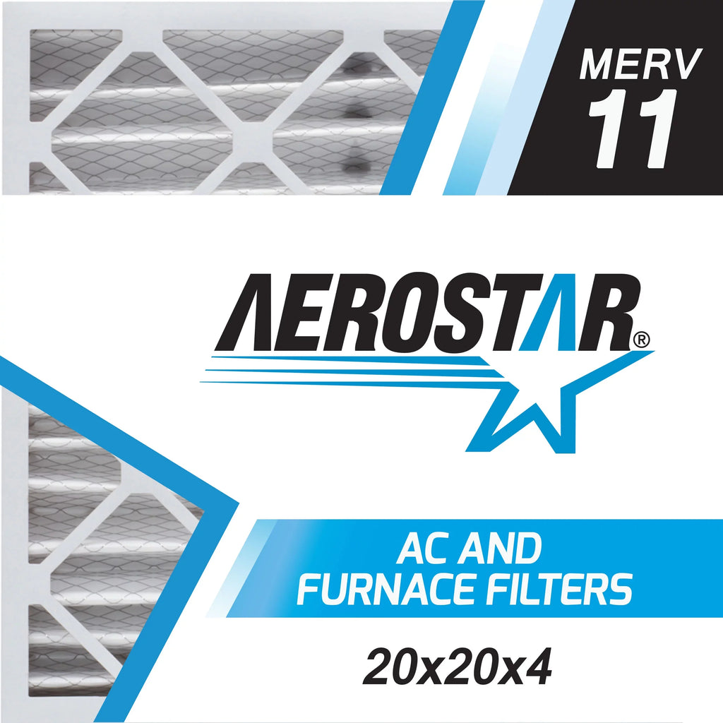 Aerostar 20x20x4   11, Pleated Air Filter, 20 x 20 x 4, Box of 1, Made in the