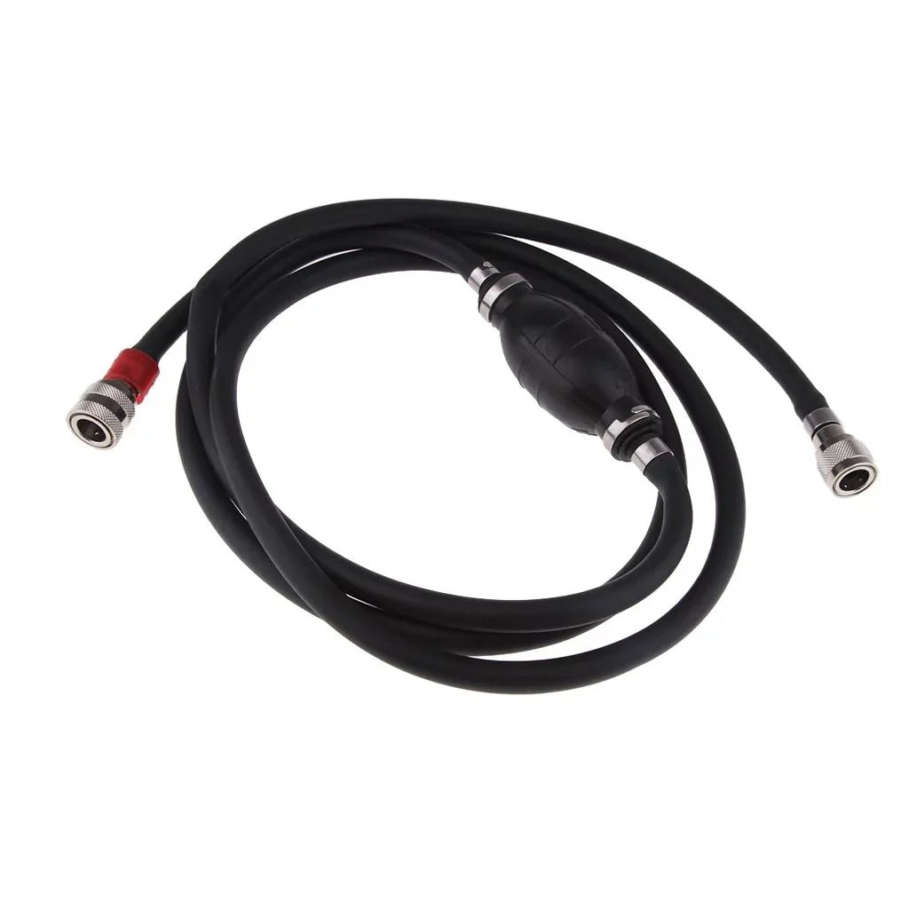 Fuel Line Assembly Hose Line Marine Outboard Boat Motor Fuel Assembly 8FT Black - Suitable for Boats, RVs, Tractors, and Caravans