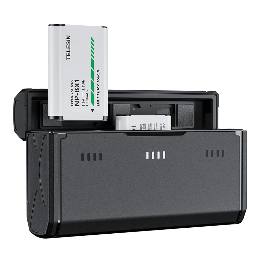 Dcenta Charging Case with  -001 2pcs -BX1 Batteries + 3-Slot Battery: Compatible with Sony -1/ RX100M6/ H400/ WX350/ RX100/ HX50/ -PJ410/ -X3000R/ -CX405/ -