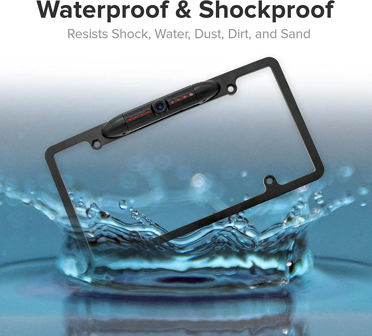 Backup Camera Rearview License Plate Waterproof for Kenwood -773S DNX773S Black