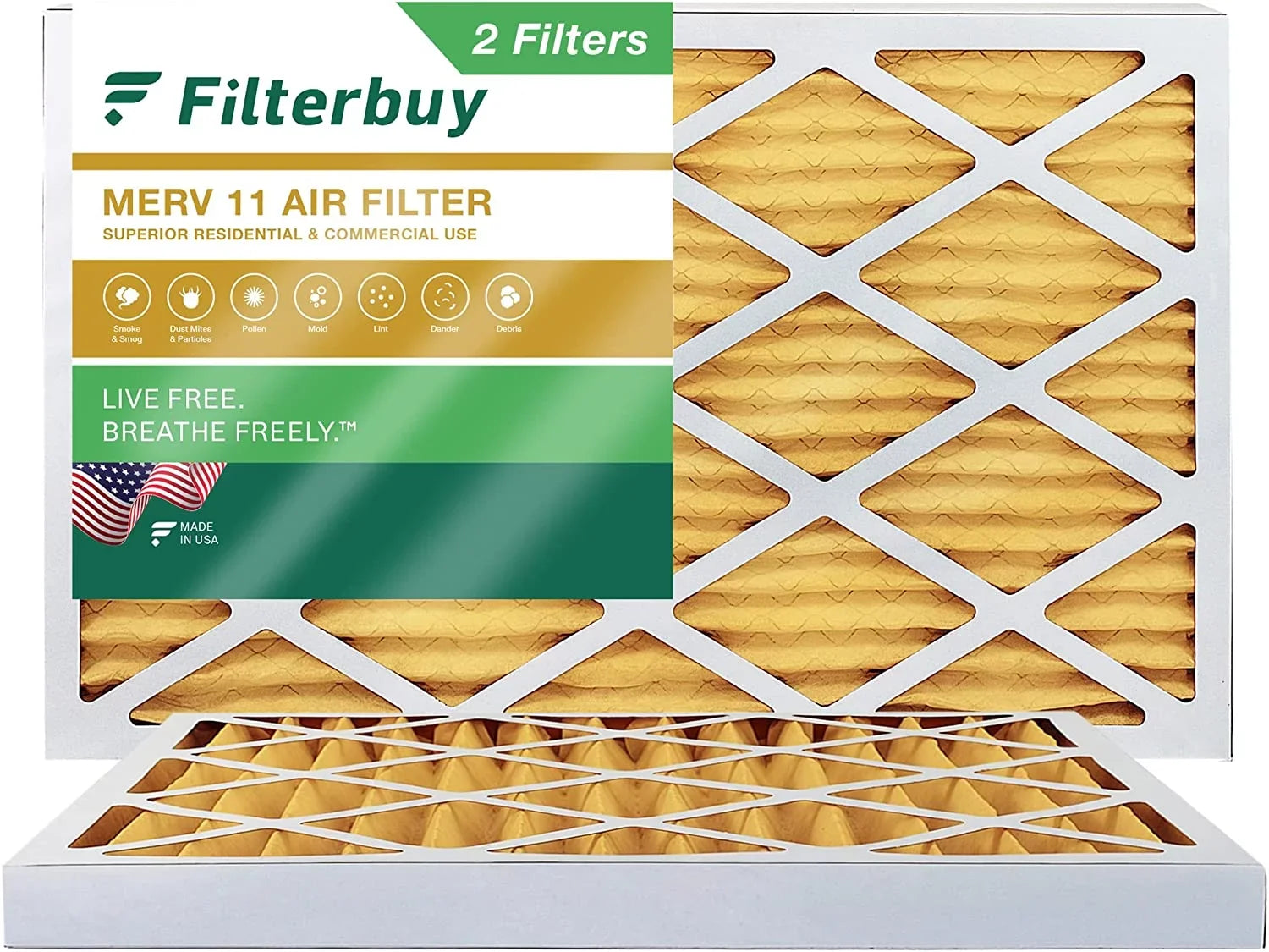 Filterbuy 16x36x2  11 Pleated   Furnace Air Filters (2-Pack)