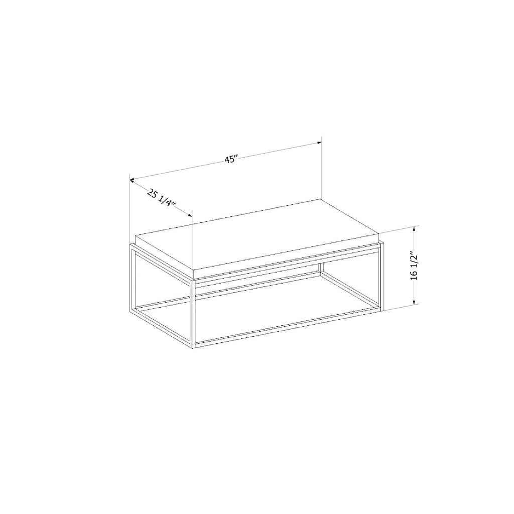South Shore Mezzy, Urban Modern Industrial Coffee Table, Acacia Brown