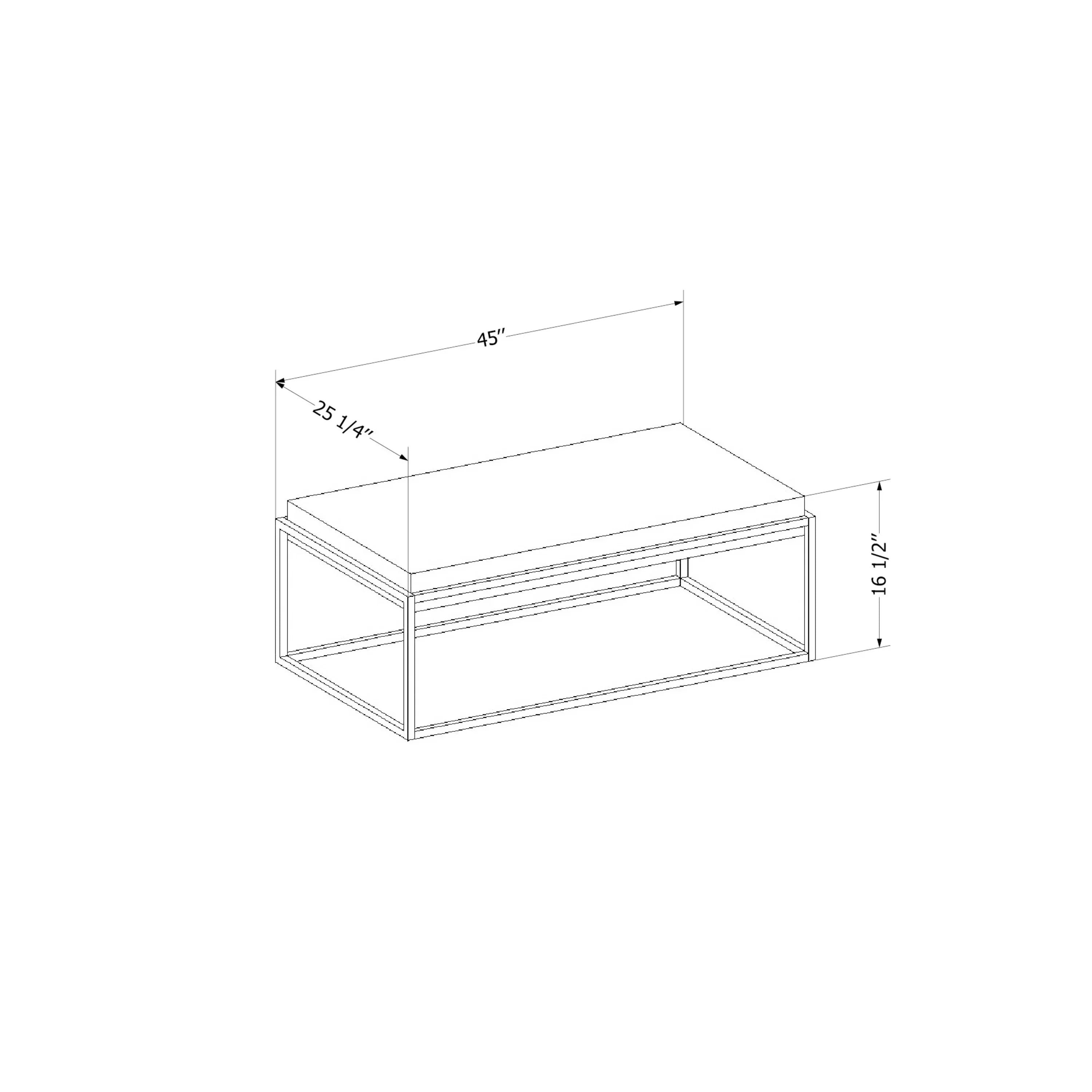 South Shore Mezzy, Urban Modern Industrial Coffee Table, Acacia Brown