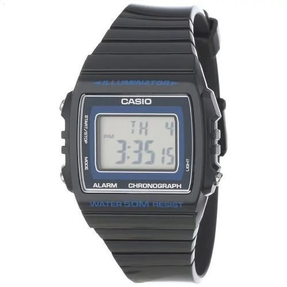 Casio W215H-8A Unisex Classic Glossy Grey Resin Band Digital Chronograph Watch