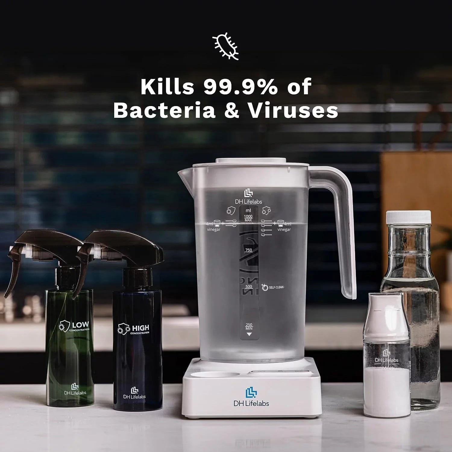 Lifelabs | Aaira Surface Multi - Purpose Cleaning & Disinfectant  Generator | Eliminates 99.9% of Germs | Odor Eliminator Mold Mildew Pets Smoking | Create Household Cleaner Supplies at Home