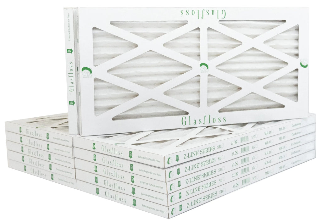 Glasfloss 6x24x1 -  10 -Qty:12 - Furnace Air Filter - Made in  (Actual Size: 5.5 x 23.5x7/8 inch)