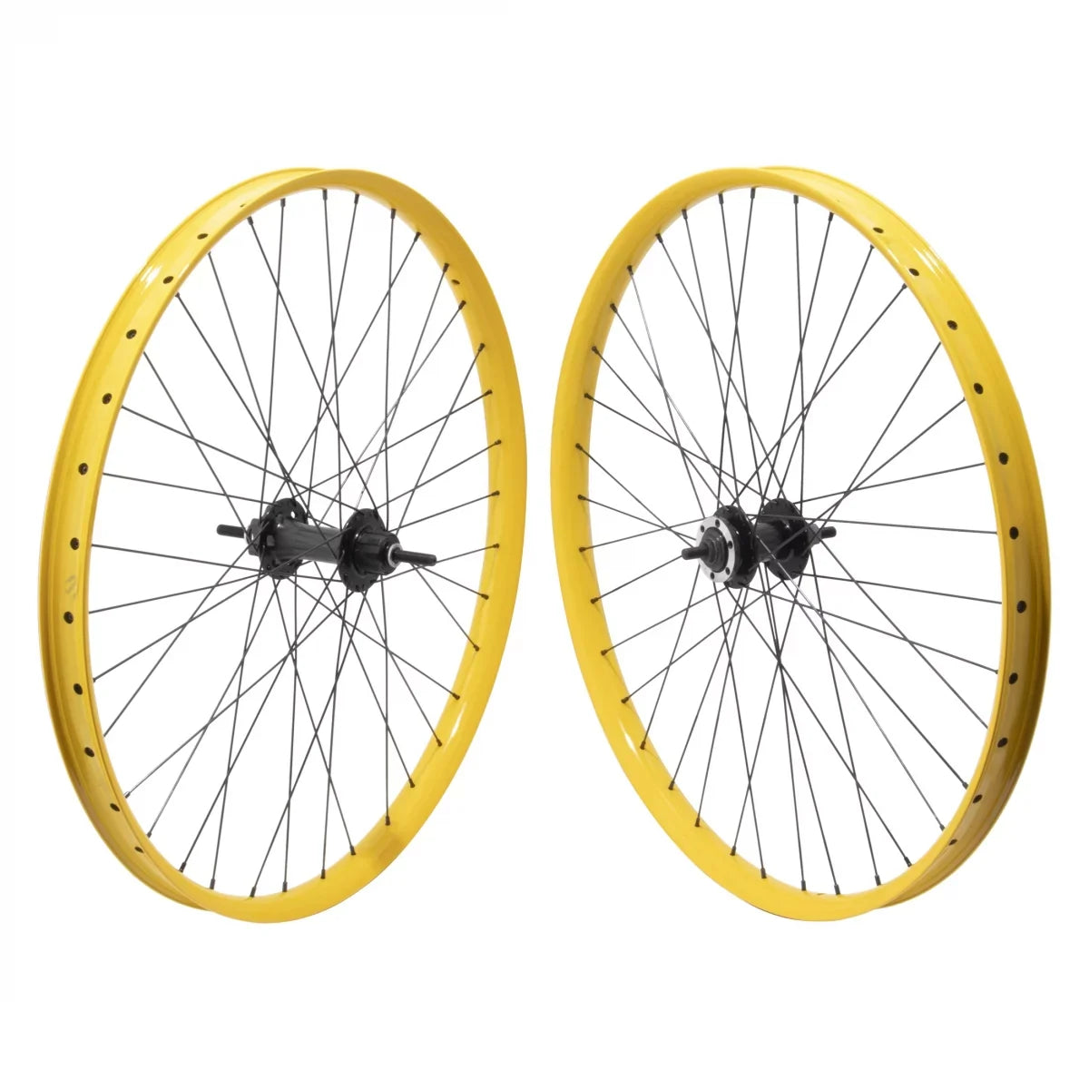 Bikes Maniacc Flyer 27.5in Wheelset Yellow/Black Disc 36H 1sp Cass 110/142mm