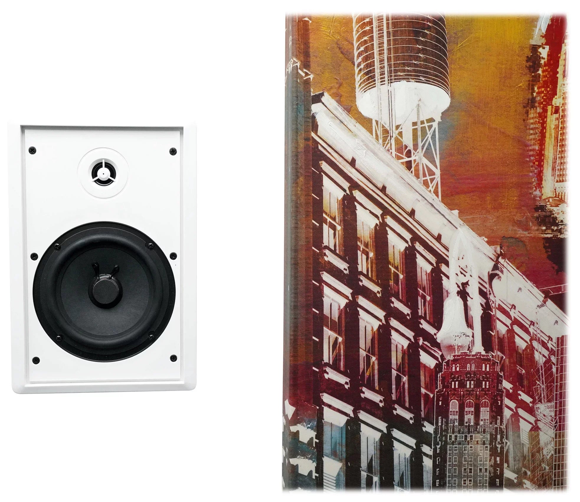 6-Zone Amplifier+4  Pendant+8 Slim White Wall Speakers 4 Restaurant/Bar/Cafe