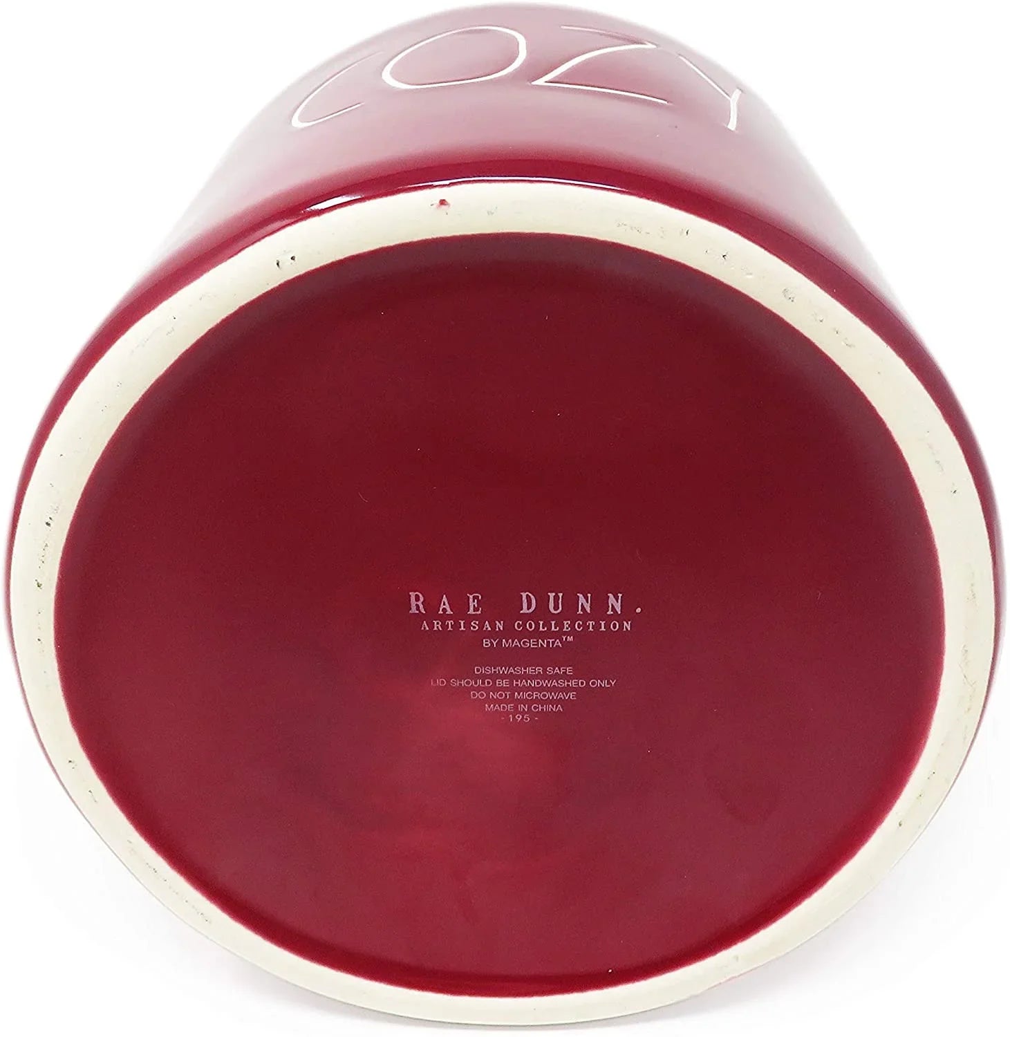 Rae Dunn By Magenta  Burgundy Ceramic  Large Size 8 Inch Canister