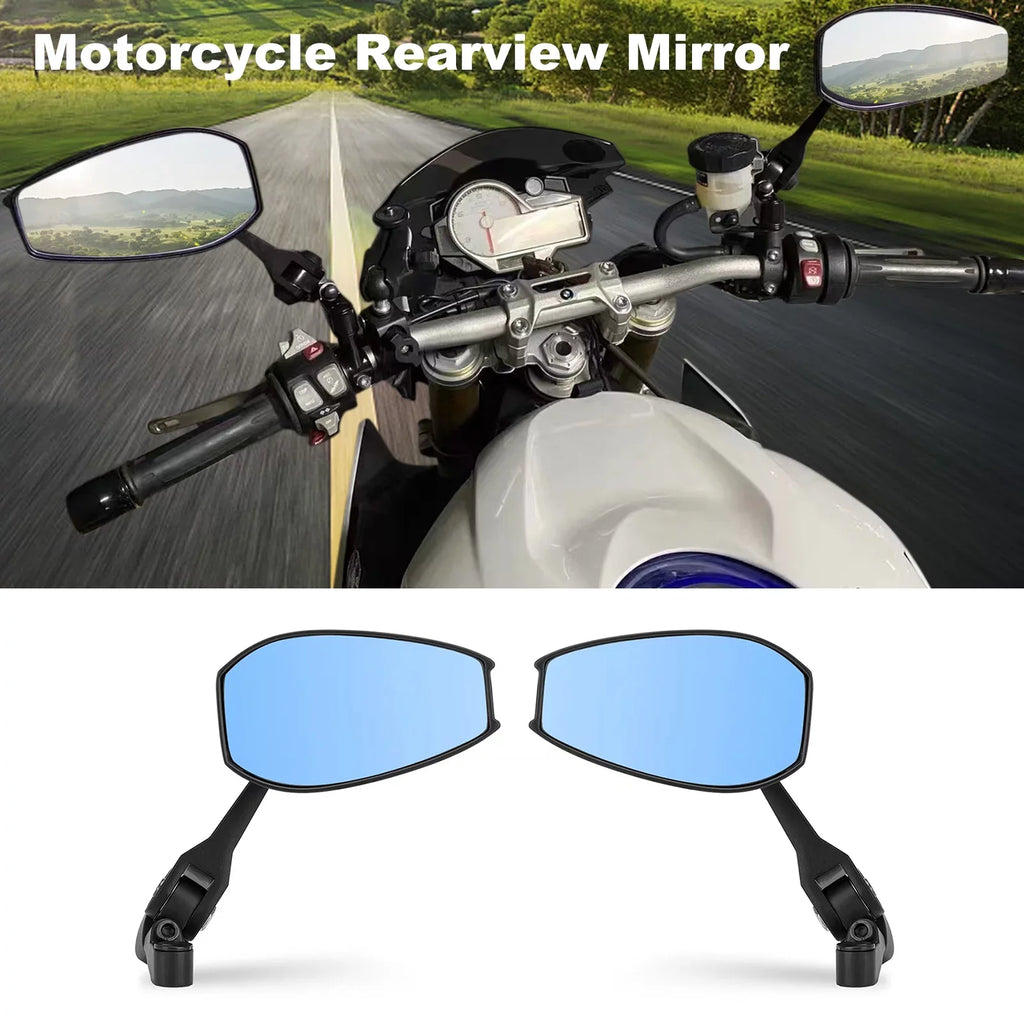 Universal Pair of Aluminum Motorcycle Rearview Mirrors with Electric Car Base - Anti-dazzle Reversing Mirror - Enhance Rear Visibility and Safety