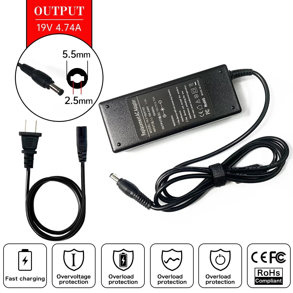 Laptop  Adapter Charger for Toshiba Satellite Pro L300D-21R L300D-153 L300D-225 L500D-139 L300D-11O M300 P300D-21F L300D-120 C50-A-1DP L300D-138 L500D-136 A300D-155 L70-A-13R L300D-136 L300D-11I