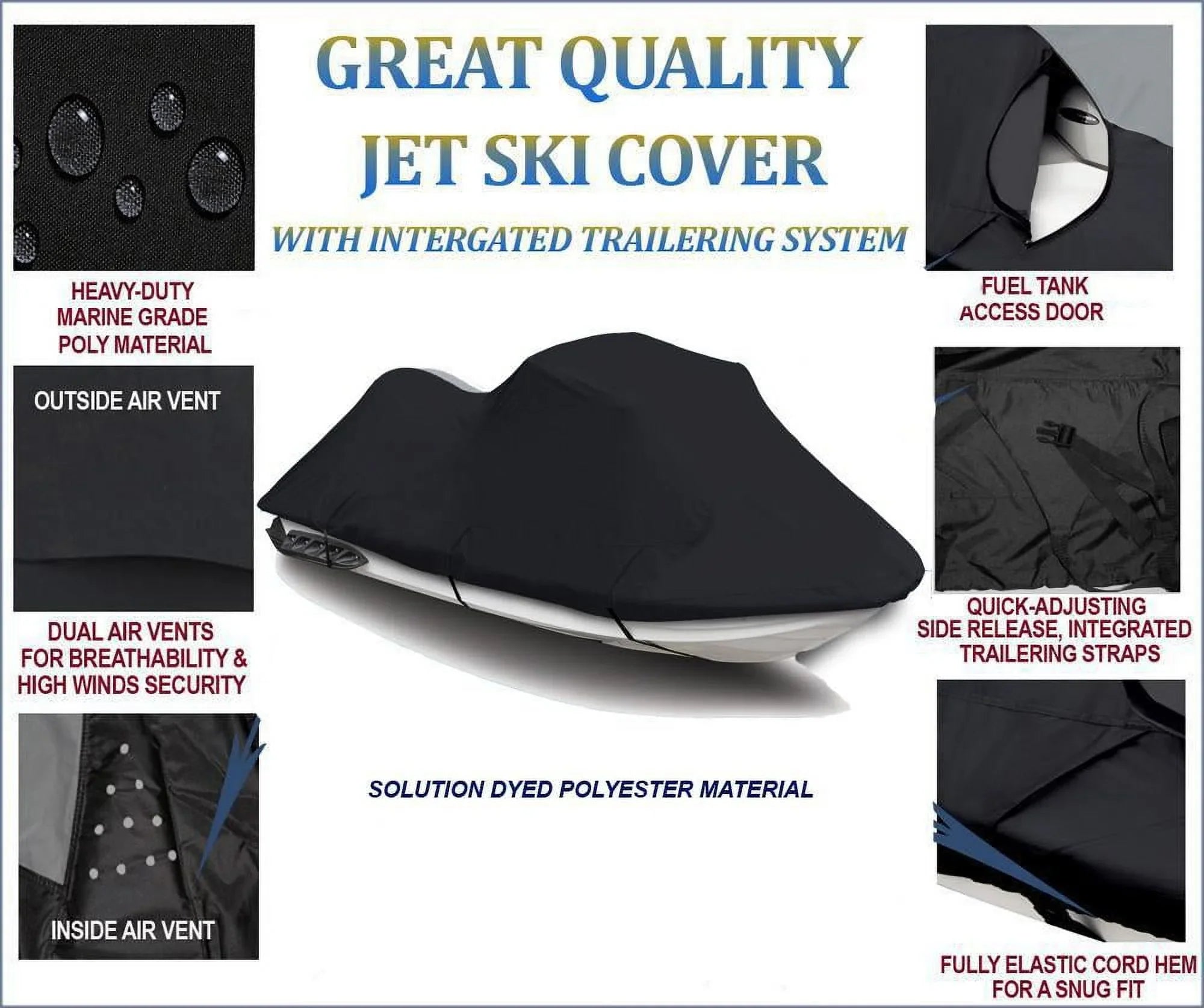600  JetSki Cover Compatible for    Kawasaki -15F 2018 2019 2020