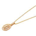 Pre-Owned  Logo double diamond Necklace Necklace Clear  K18PG(Rose Gold) Clear (Good)