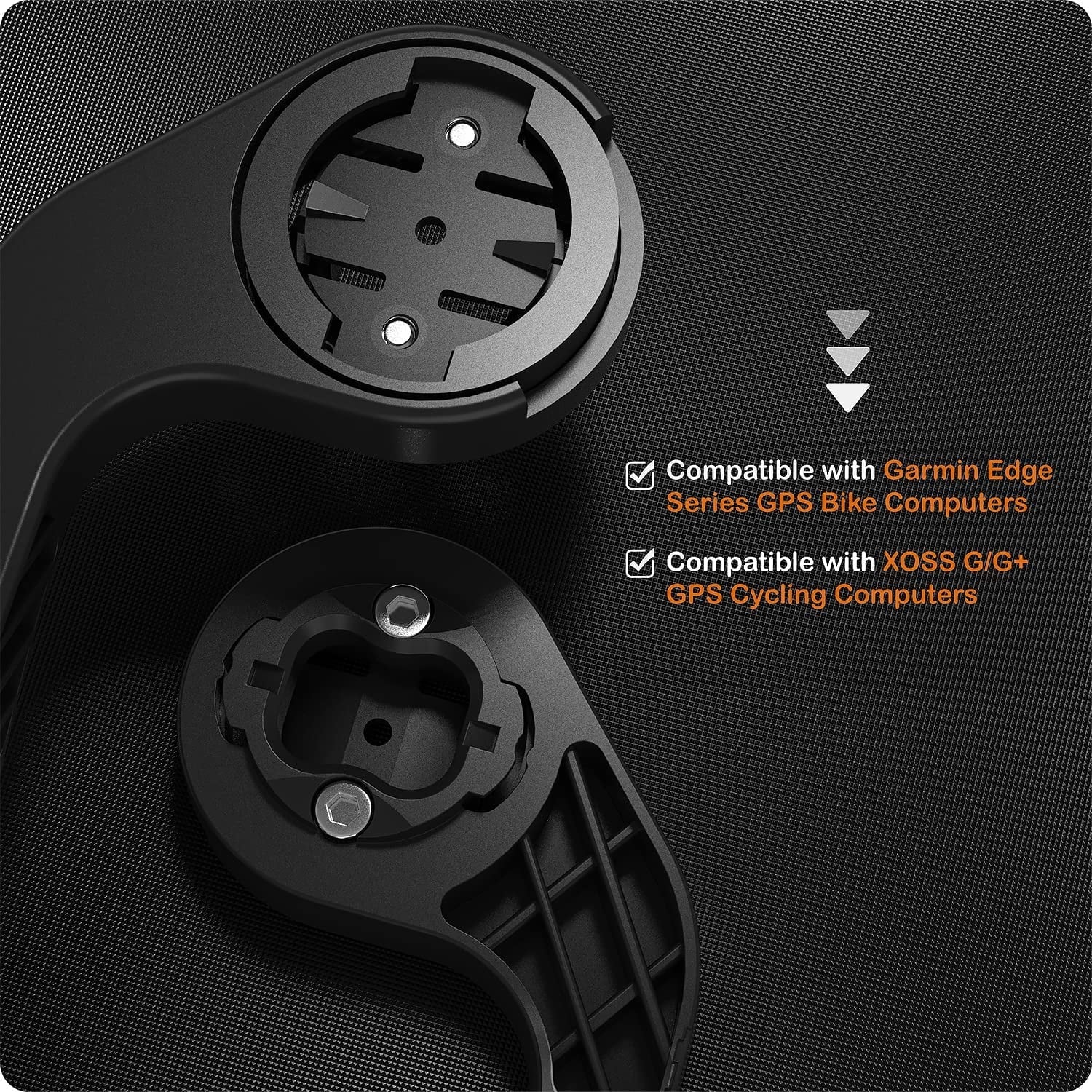 Flush Out Front Mount and Quarter-Turn to Friction Flange Mount Adapter Compatible with Garmin Edge  Bike
