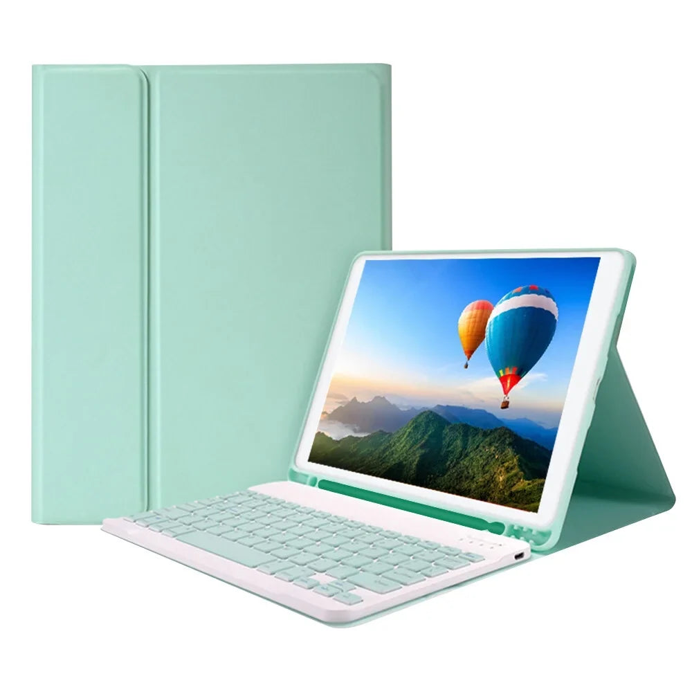 Detachable  Keyboard Case with Elastic Pen Slot Compatible with iPad Pro 10.5/ Air3 10.5 2019/ iPad 10.2 2020 Green