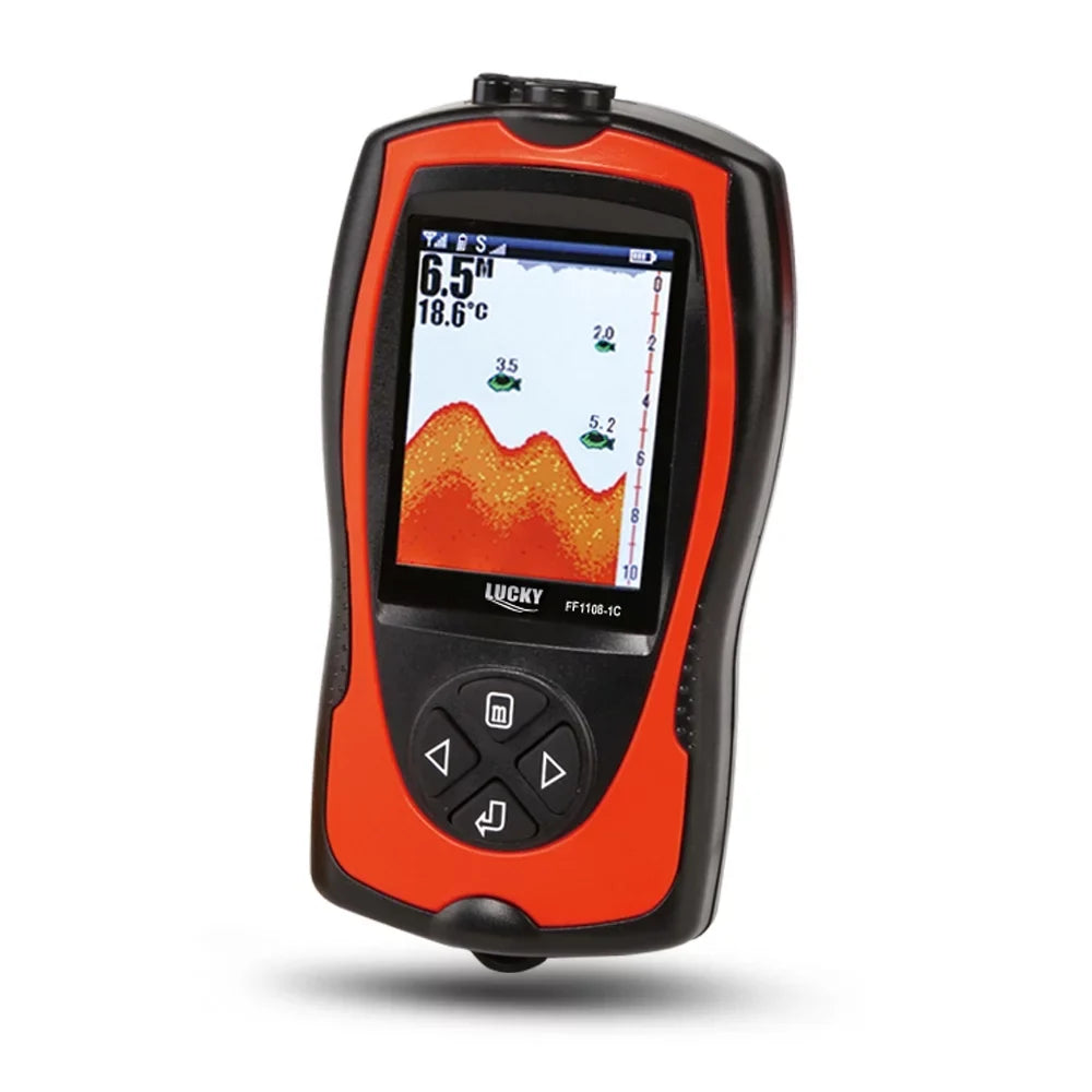 moobody Fish Detector, Portable Depth Finder FF1108，1CLA, 300FT Depth Alarm for Anglers