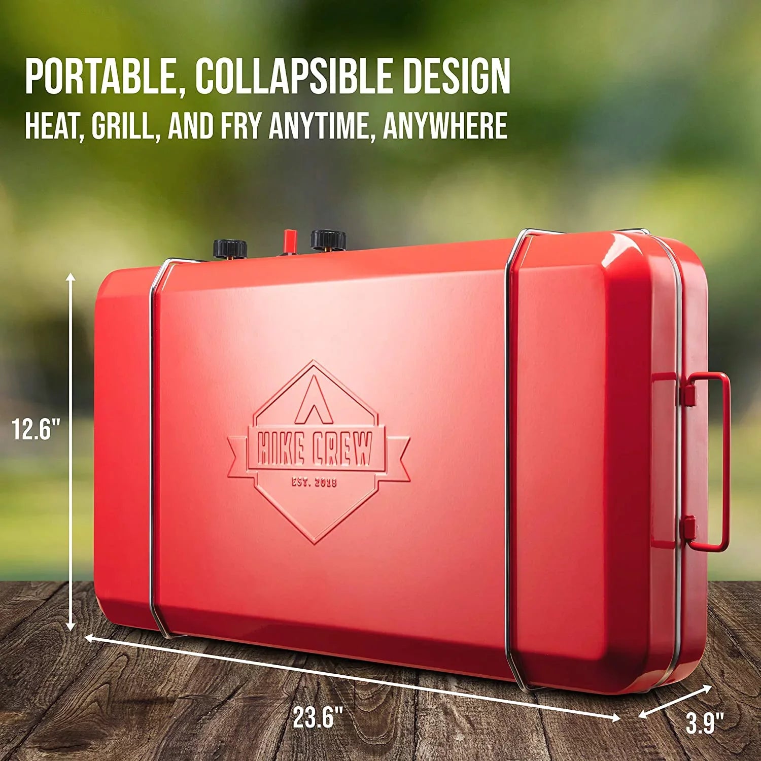 Hike Crew, 2in1 Gas Camping Stove, Portable Propane Grill/Stove, 2 Burners