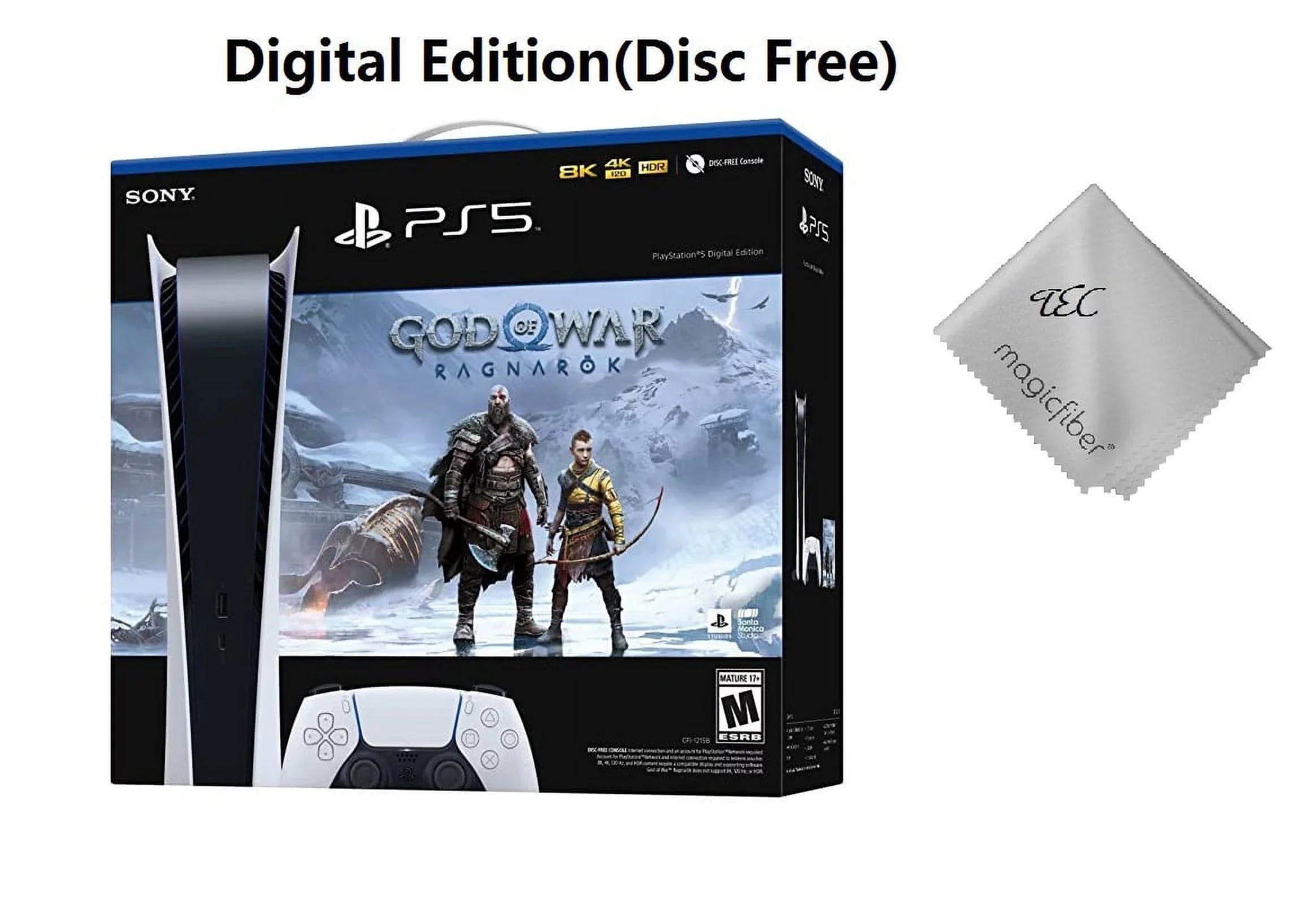 Sony PlayStation_PS5 Video Game Console (Digital Edition) with God of War () Ragnarök Bundle -PlayStation - 5