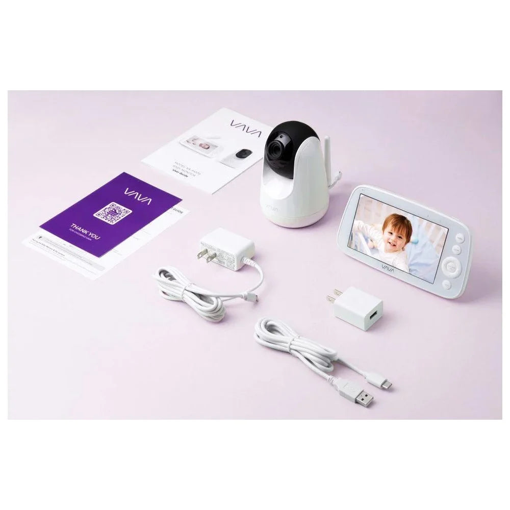 Video Baby Monitor with 5" 720P Handheld Screen and 2-Way Audio, White