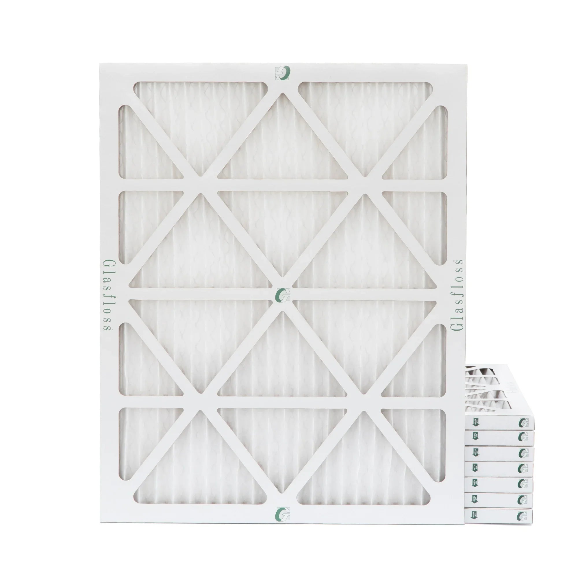 20x25x1  10 Pleated  Furnace Air Filters by Glasfloss Industries. ( 8 Pack ) Exact Size: 19-1/2 x 24-1/2 x 7/8