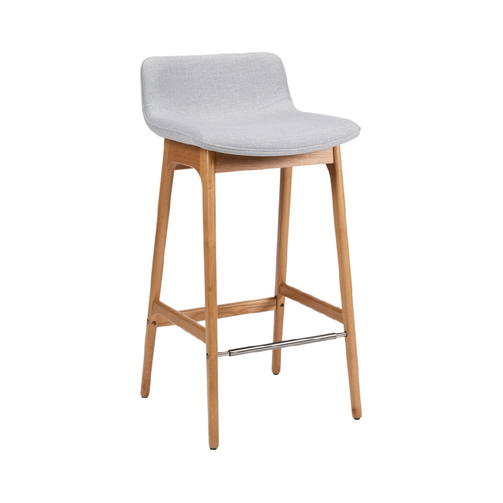 Modern Fabric Upholstered Bar Stool with Wooden Frame