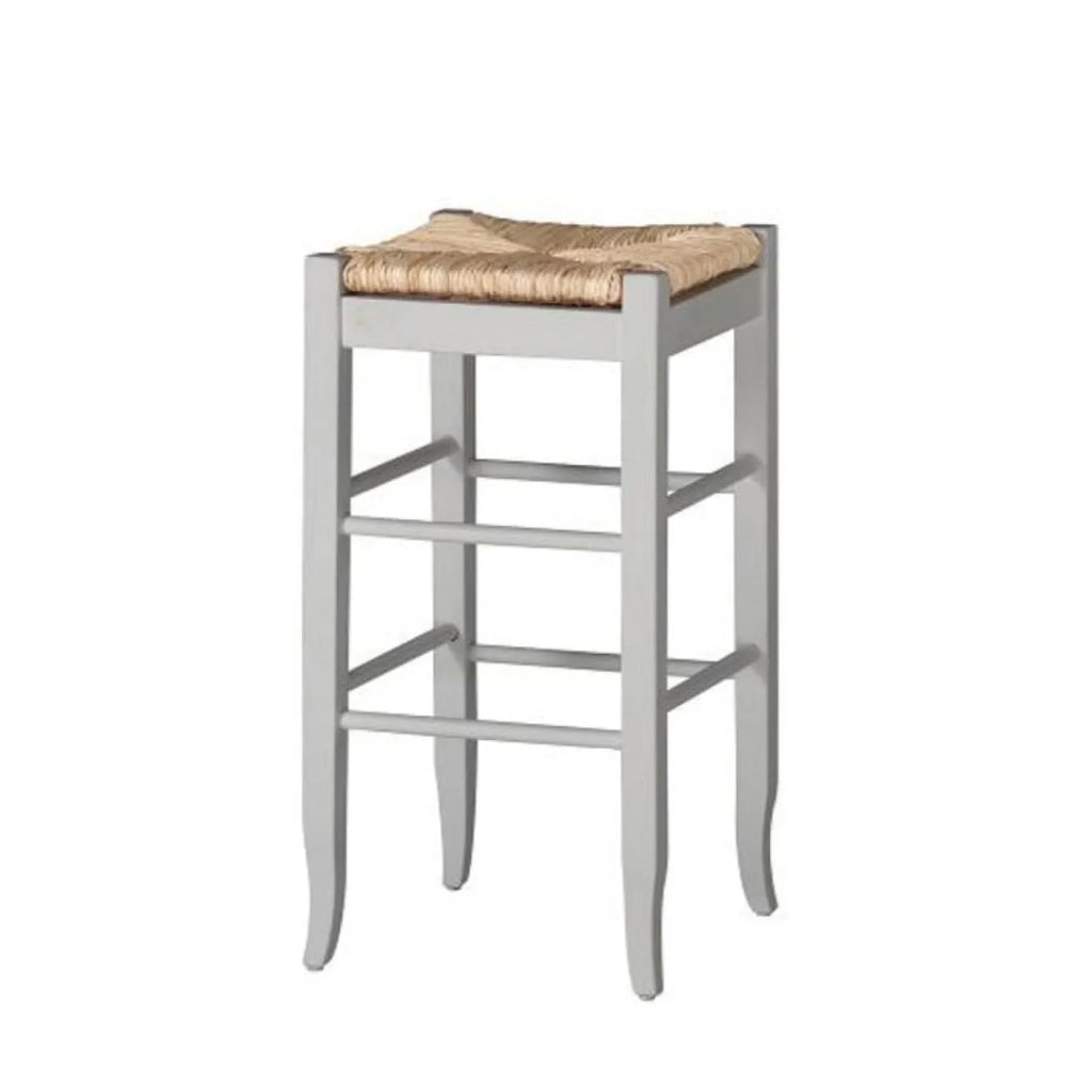 29"  Rush Stool, White