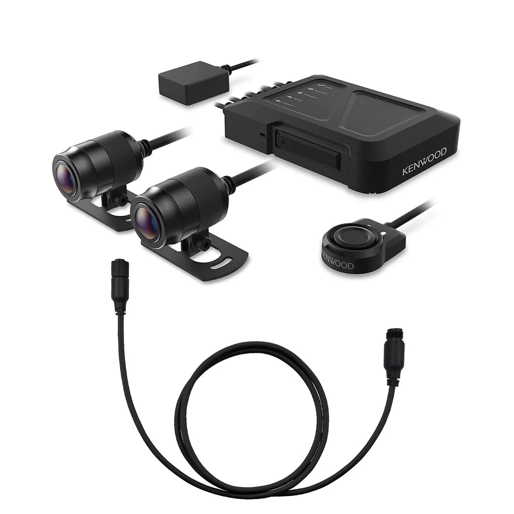 Kenwood -RF200WD Motorsports  Dash Cam with  and Rear-View Camera with a Kenwood -RFCC300 9ft (3m) Extensional Cable